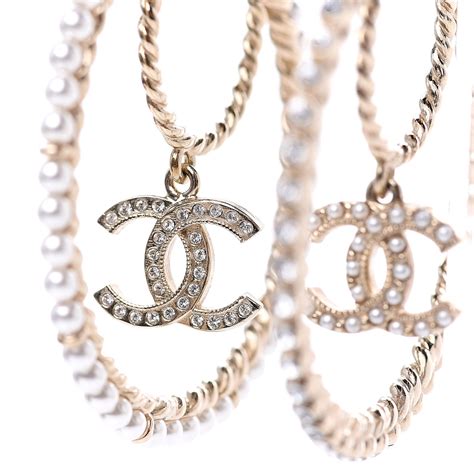 chanel hoop pearl earrings|chanel crystal pearl drop earrings.